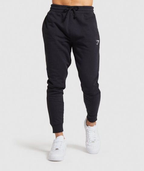 Spodnie Do Biegania Gymshark Crest Męskie Czarne | PL 721MTF